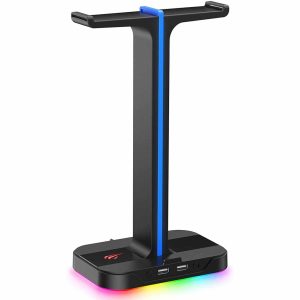 SOPORTE DE DIADEMA GAMER RGB 2 PUERTOS